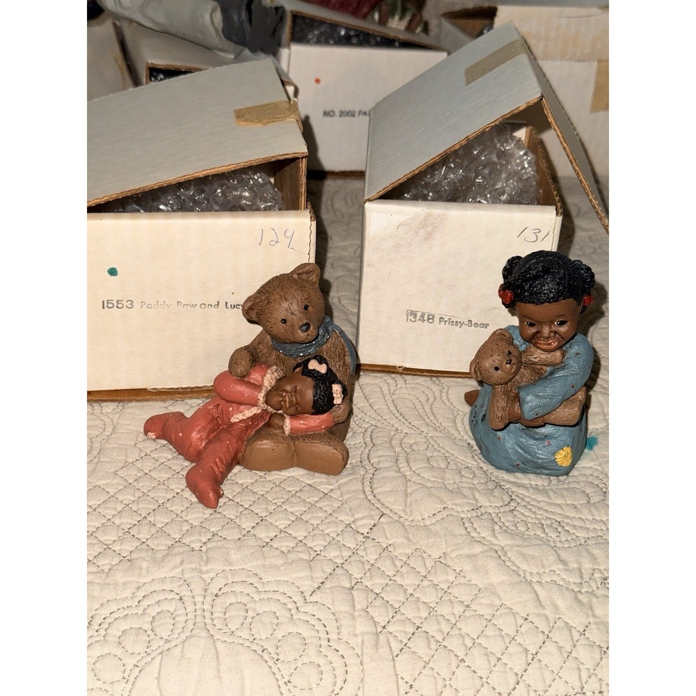 All God's Children Paddy Paw & Lucy Figurine #124  & Prissy-Bear #131 With Boxes